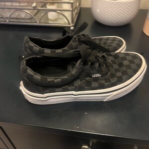 Vans Black and Gray Checkered Shoes